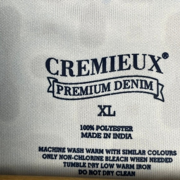 CREMIEUX PREMIUM DENIM Men's XL Blue Geometric Short Sleeve Button Up Shirt - Picture 3 of 7